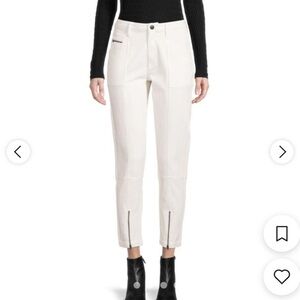 JOIE Jeans Emerson Cropped Pant White with Zipper Detail Size 29